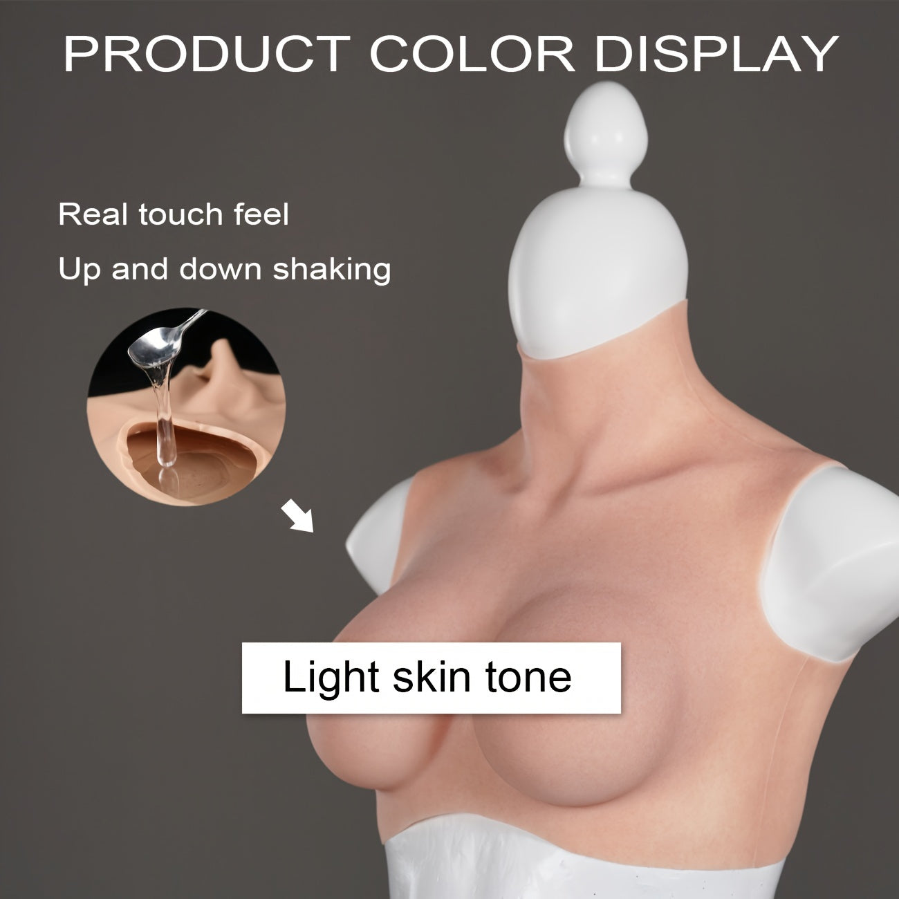 1-Piece New High Collar European And American Skin Color Silicone Large Breast D/E/G/S Cup Suitable For Crossdressers Cosplay Men's And Women's Wear Enlarged Chest Transgender Silicone False Chest Vest Clothing