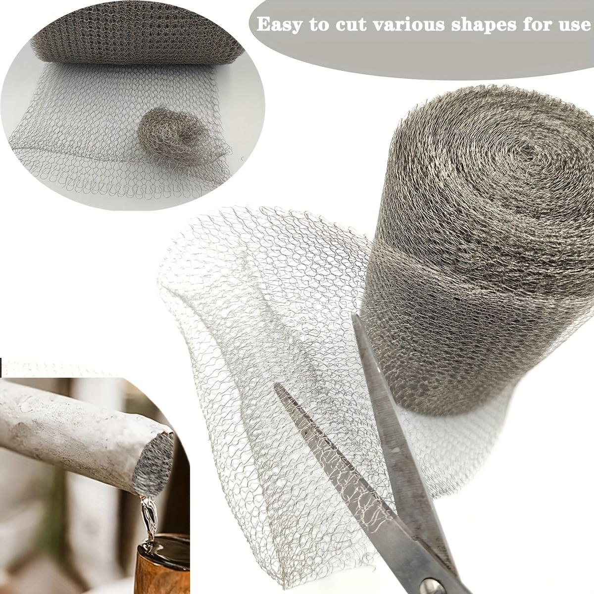 1 Set Stainless Steel Mesh Feet Blocker: DIY Hole Filler Kit for Flexible and Stretchy Hardware Cloth Fill Fabric - Perfect for DIY Projects!