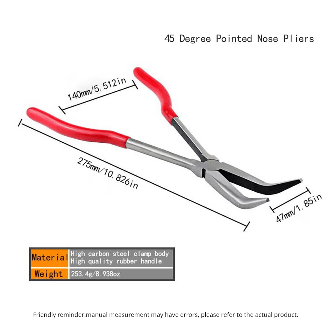 Extended Needle Nose Pliers, Crucible Pliers Clips, Melt Gold Bowl Pliers, Melting Bowl Clips, Multifunctional 45 Degree 90 Degree 180 Degree Straight Nose Long Nose Curved Nose Electrician Pliers, Elbow Tip Pliers, Extra Long Clamp Holder Pliers