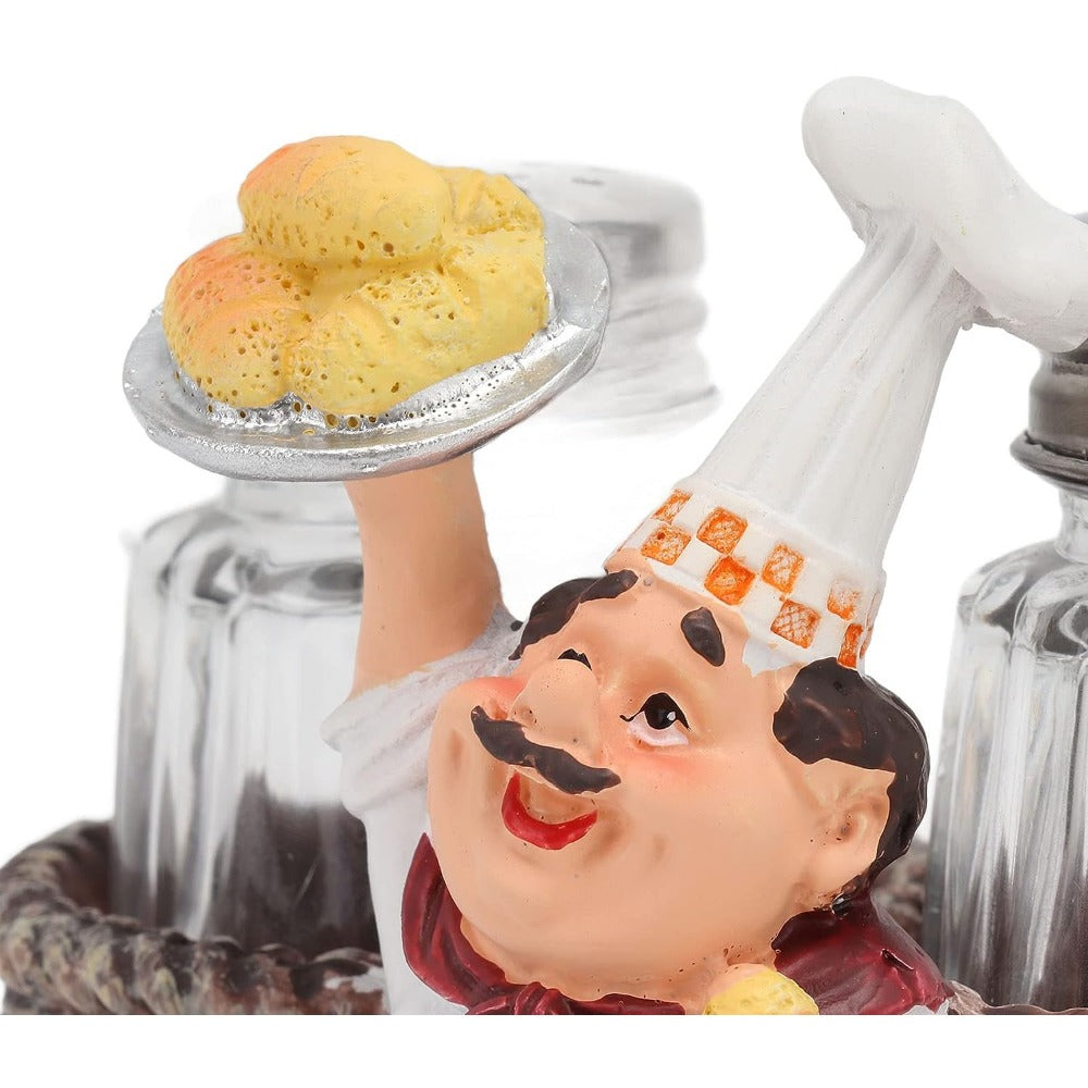 1 Set, Salt And Pepper Shakers Set, Cute French Chef Figurine Seasoning Shaker, Cartoon Spice Shakers, Decorative Statue Spice Organizer For Kitchen, Farmhouse Decor, Kitchen Decor, Chrismas Gifts, Halloween Gifts