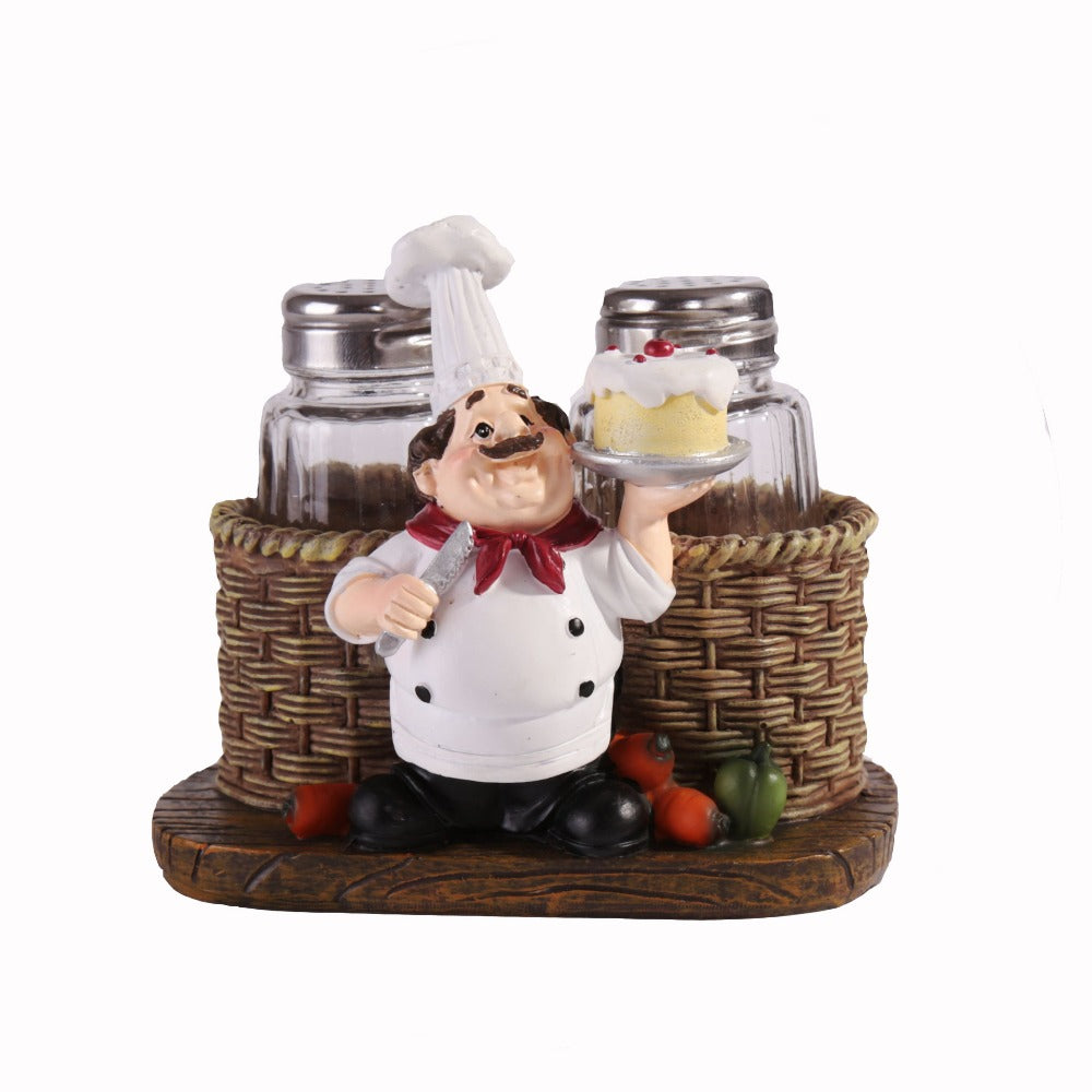 1 Set, Salt And Pepper Shakers Set, Cute French Chef Figurine Seasoning Shaker, Cartoon Spice Shakers, Decorative Statue Spice Organizer For Kitchen, Farmhouse Decor, Kitchen Decor, Chrismas Gifts, Halloween Gifts