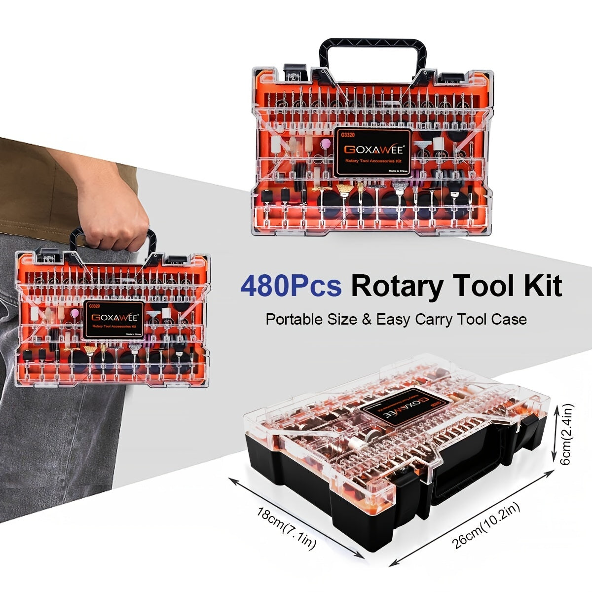 480Pcs Rotary Tool Accessories Kit: Cut, Drill, Grind, Polish, Engrave & Sand With 1/8 Inch Shank!