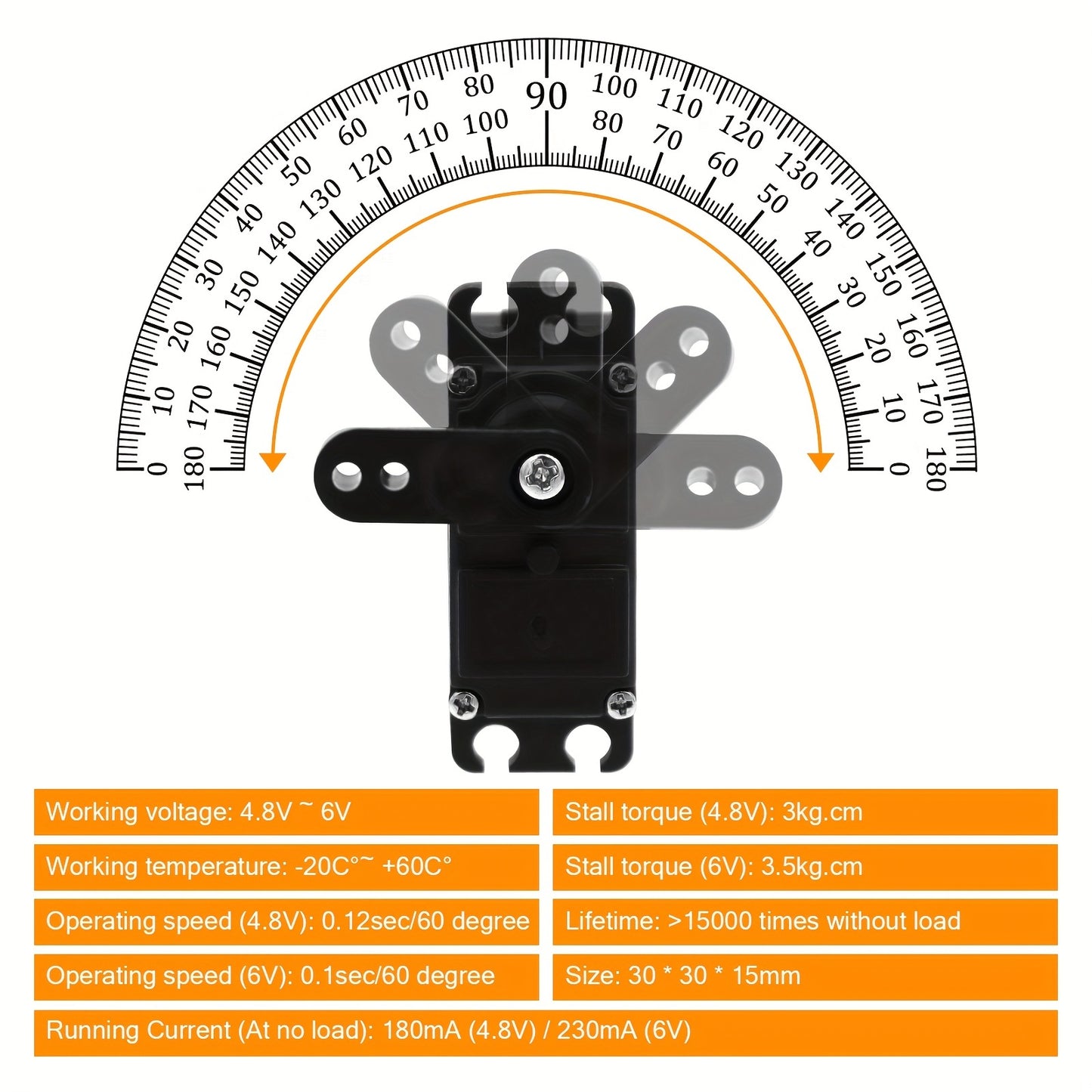 30*30*15mm Rc Car Servo, Waterproof Durable 2.2Kg Metal Gear Waterproof Servo Remote Control Accessory For 1/16 1/14 1/12 12428 Rc Car