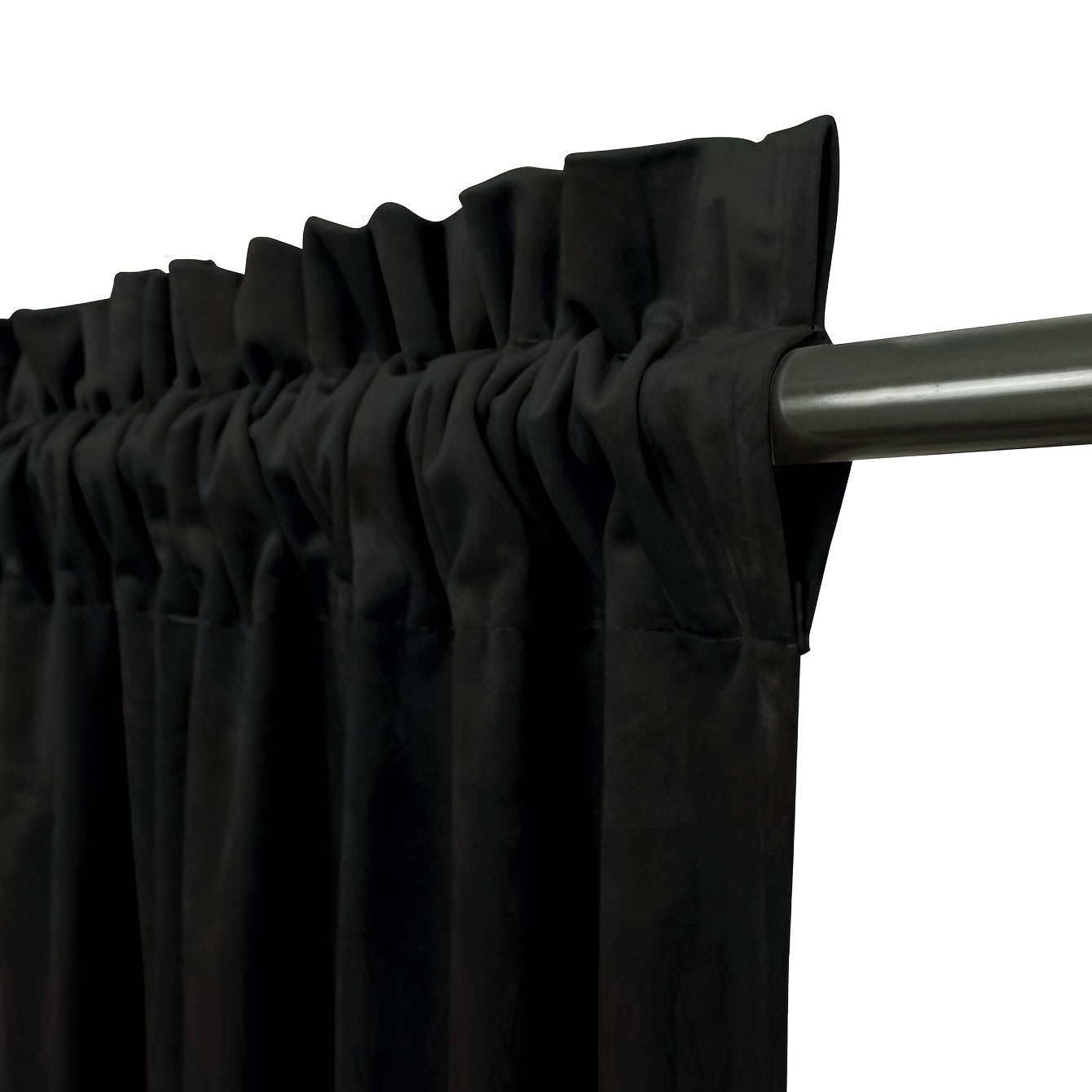 1pc Elegant Velvet Black Curtain for Luxurious Home Decor