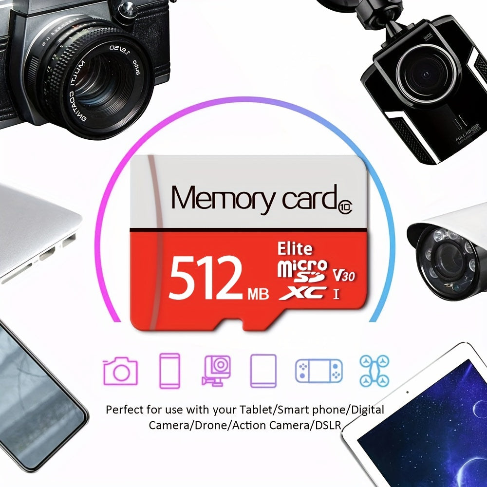 128/256/512MB Micro TF SD Card - Class 10 Memory Card For Smartphones, Speakers, Cameras & Cars