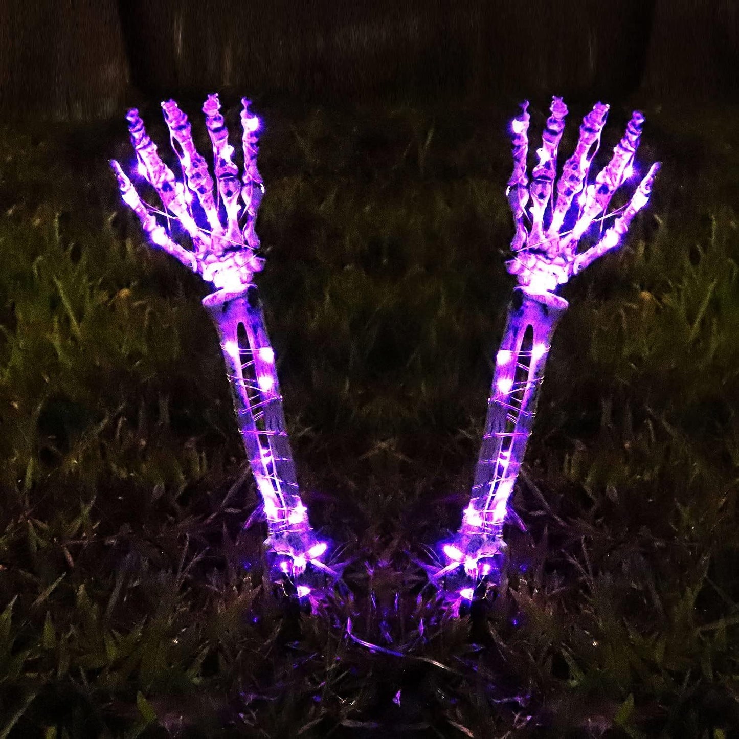 1/3pcs Realistic Looking Skeleton Stakes Graveyard Yard Lawn Light, For Halloween Decorations, Skeleton Hands Light