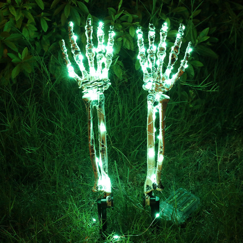 1/3pcs Realistic Looking Skeleton Stakes Graveyard Yard Lawn Light, For Halloween Decorations, Skeleton Hands Light