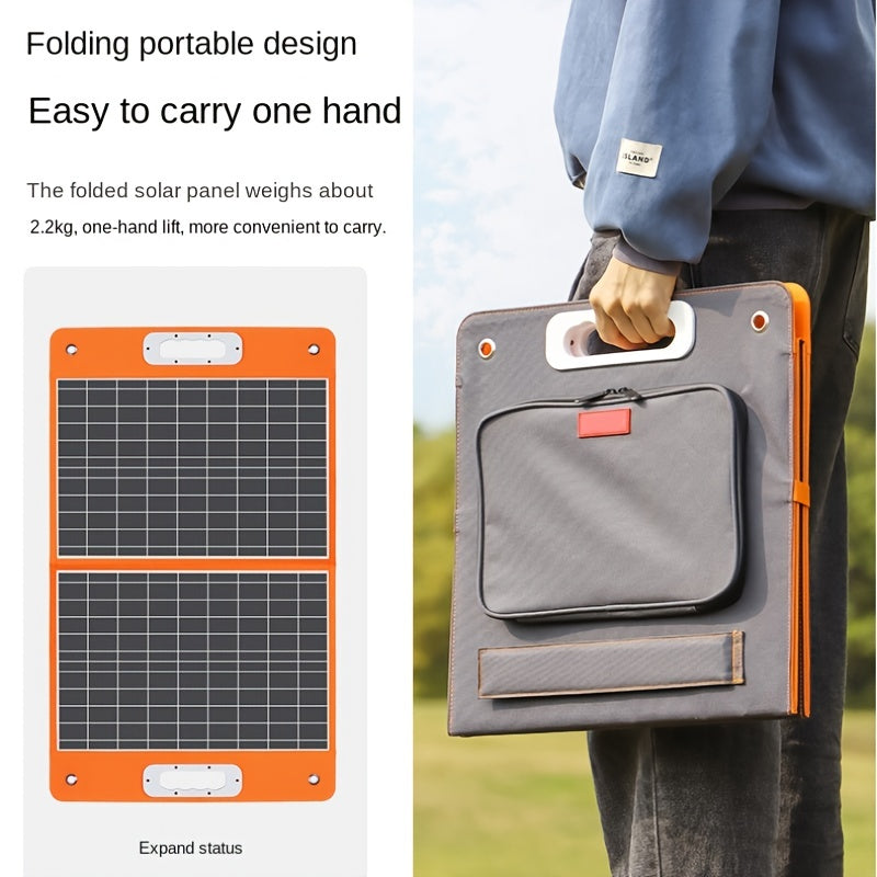 1 Set, 60W Portable Solar Panel, Foldable Charger With 2 USB Ports & DC Output For Portable Generator Power Station Cell Phone GoPro Laptop Tablet GPS IPhone IPad Camera