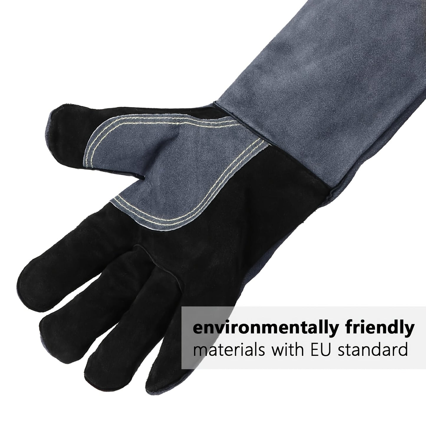 Premium 932°F Forge Welding Gloves - 14 Heat Resistant Leather BBQ Glove with Flame Retardant Long Sleeve & Insulated Lining for Men & Women