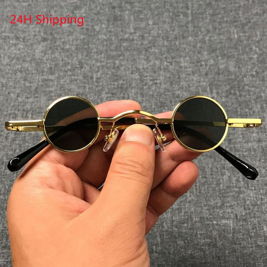 2022 new punk round sunglasses retro sunglasses for men and women ultra small frame hip hop style Ins fashion Dropshipping