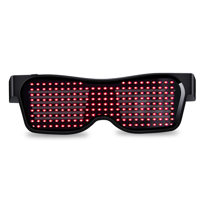 App Control Bluetooth Led Party Glasses Customized Languages USB Charge Flashing  Luminous Eyewear Christmas Concert Sunglasses