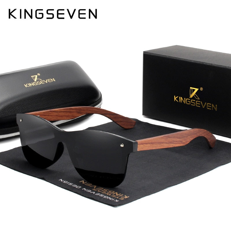 KINGSEVEN Natural Wooden Sunglasses Men Polarized Fashion Sun Glasses Original Wood Oculos De Sol Masculino