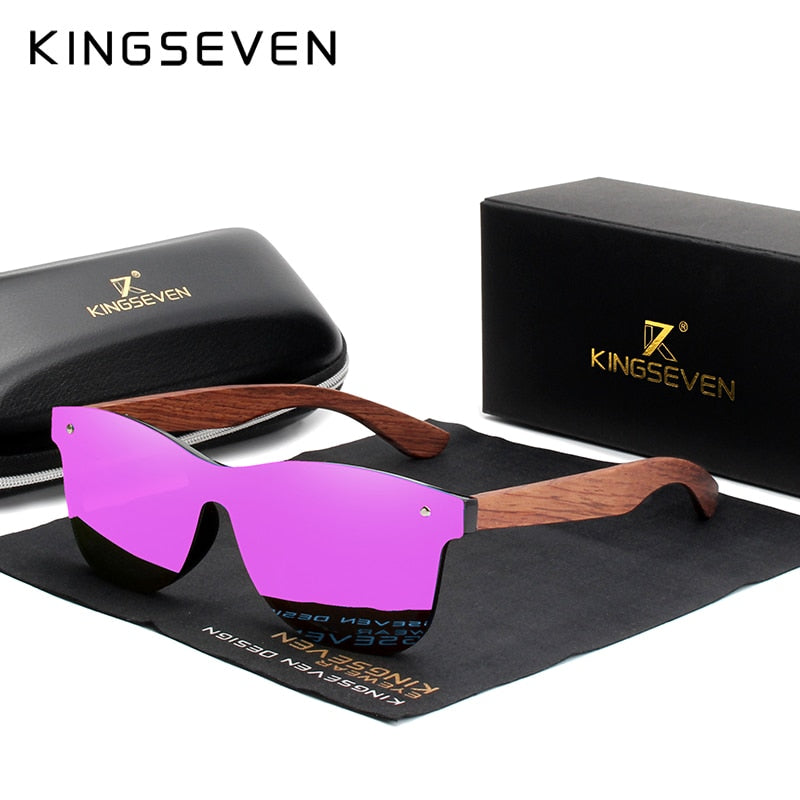 KINGSEVEN Natural Wooden Sunglasses Men Polarized Fashion Sun Glasses Original Wood Oculos De Sol Masculino