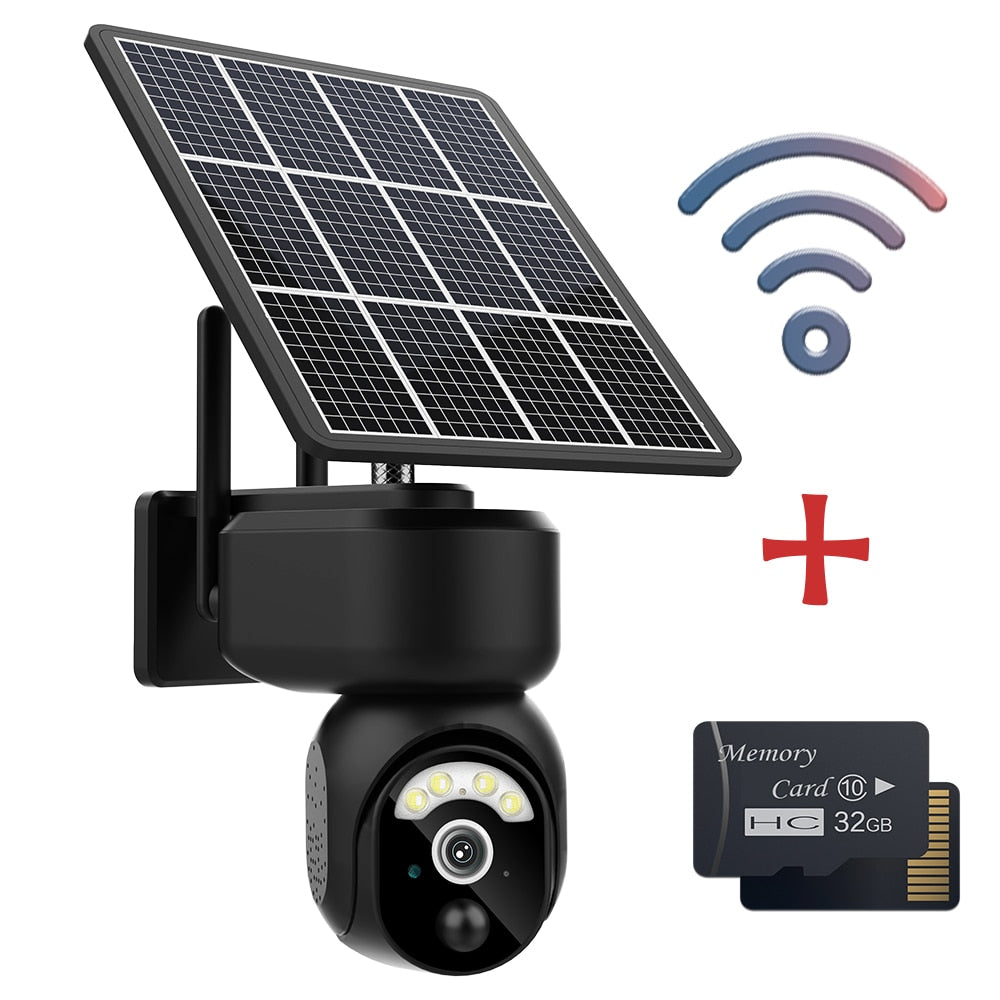 EVKVO 4MP 4G SIM Solar Camera Outdoor WIFI Surveillance Camera PIR Detection PTZ IP Camera CCTV Battery Powered Security Camera