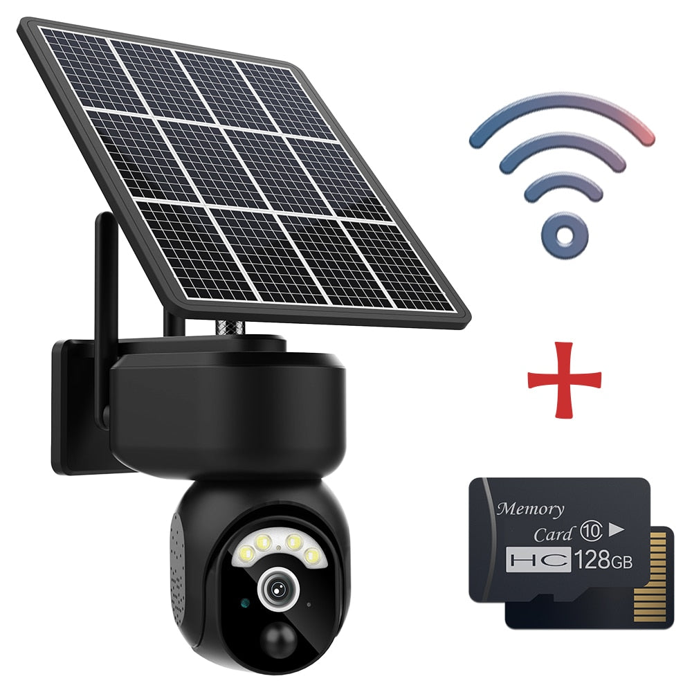 EVKVO 4MP 4G SIM Solar Camera Outdoor WIFI Surveillance Camera PIR Detection PTZ IP Camera CCTV Battery Powered Security Camera