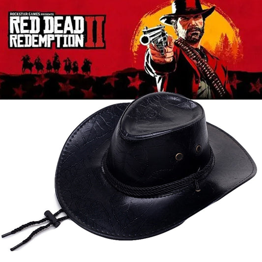 Game Dead Redemption 2 Western Cowboy Leather Hat Arthur Morgan Cosplay Unisex Cap Costume Prop