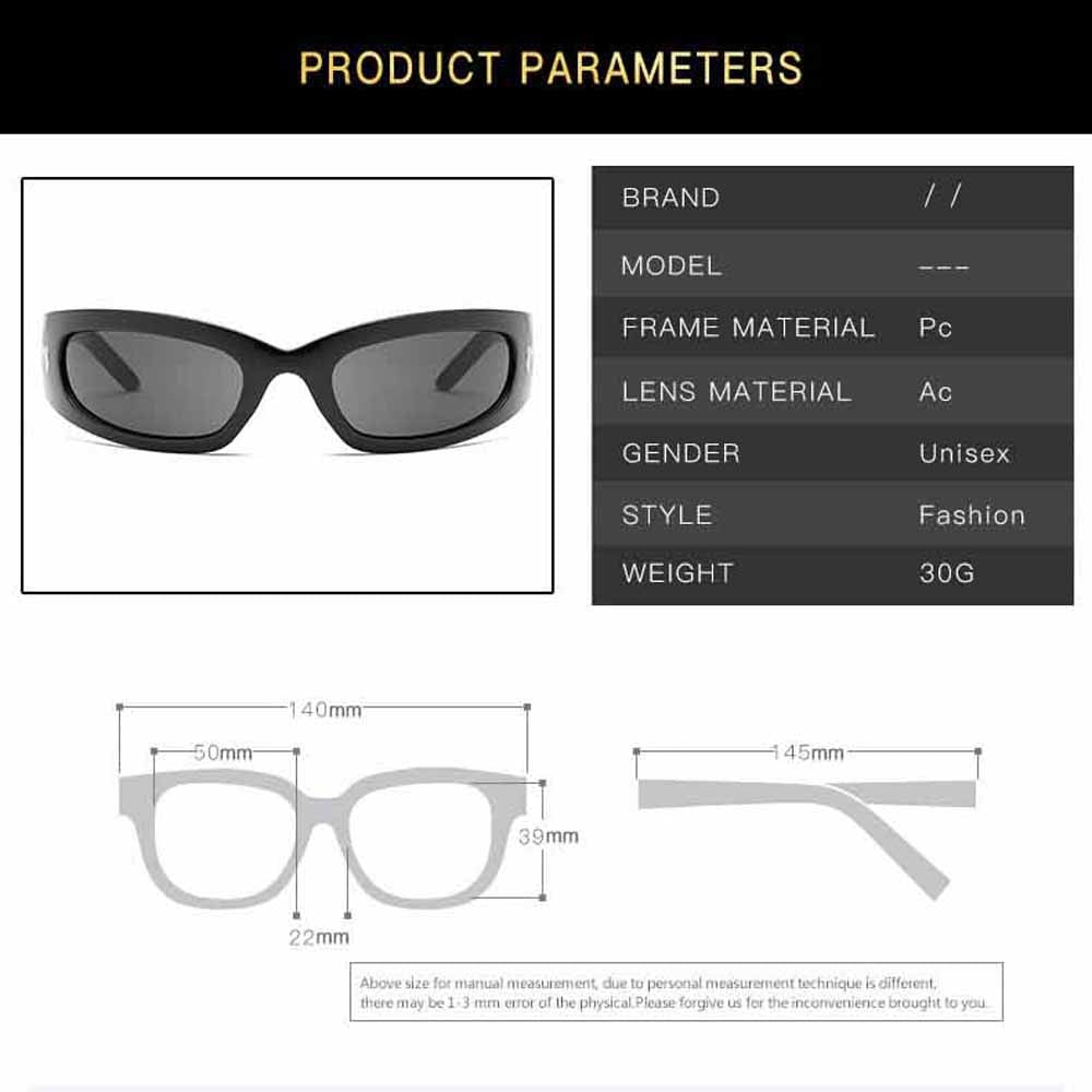 2022 New Moon Rectangular Sunglasses for Women Man Vintage Outdoor Cycling Sports Hip Hop Punk Sun Glasses UV400 Trend Female