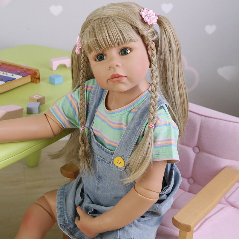 98cm Realistic Girl Silicone Doll Big Kids Clothing Model 3 Years Old Suitable for Shopping Malls