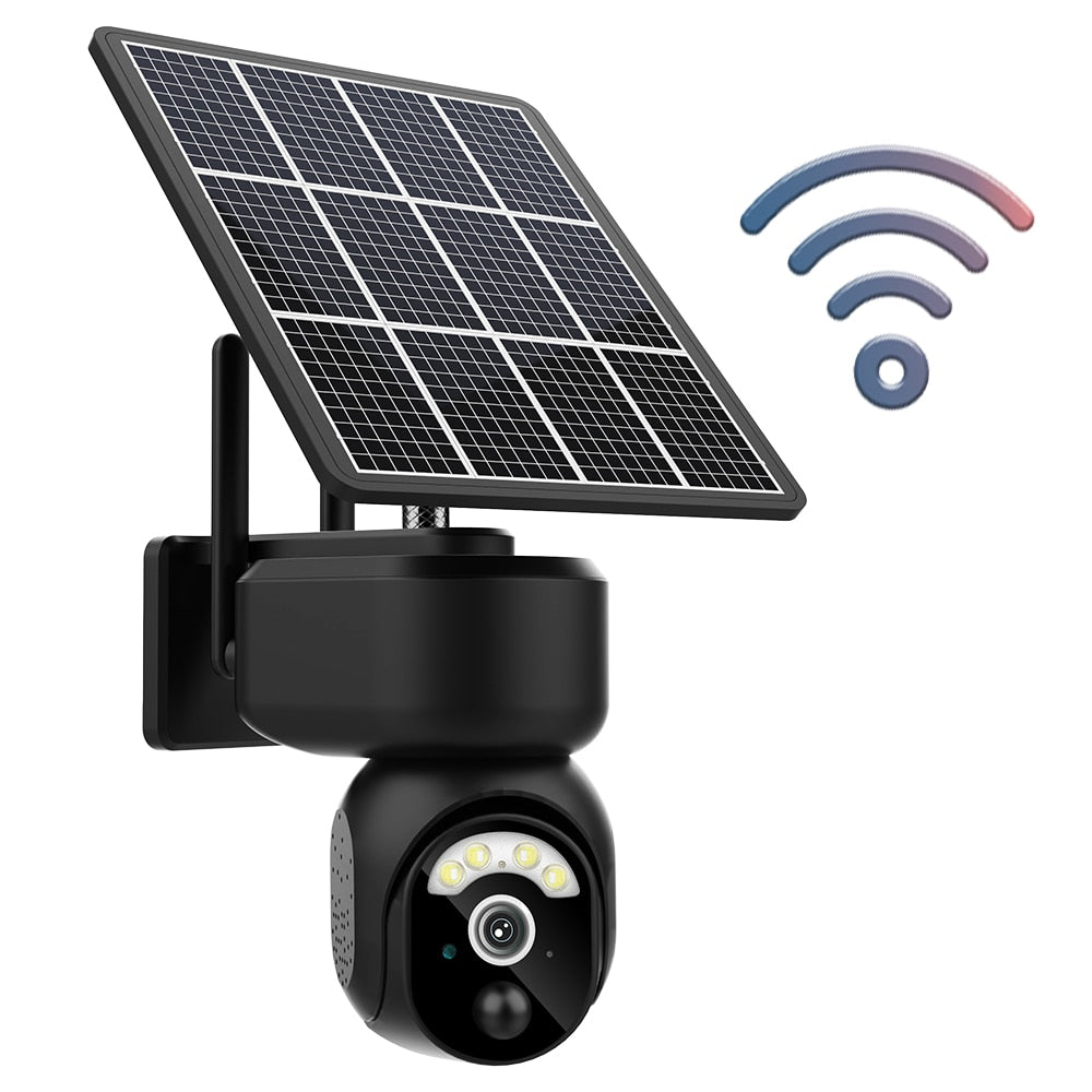 EVKVO 4MP 4G SIM Solar Camera Outdoor WIFI Surveillance Camera PIR Detection PTZ IP Camera CCTV Battery Powered Security Camera