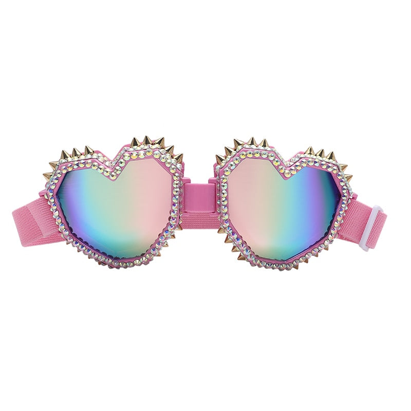 Heart Shaped Goggle Sunglasses One Piece Women Sunglasses Oversized Gradient Lens Brand Designer Eyeglass Oculos De Sol Feminino