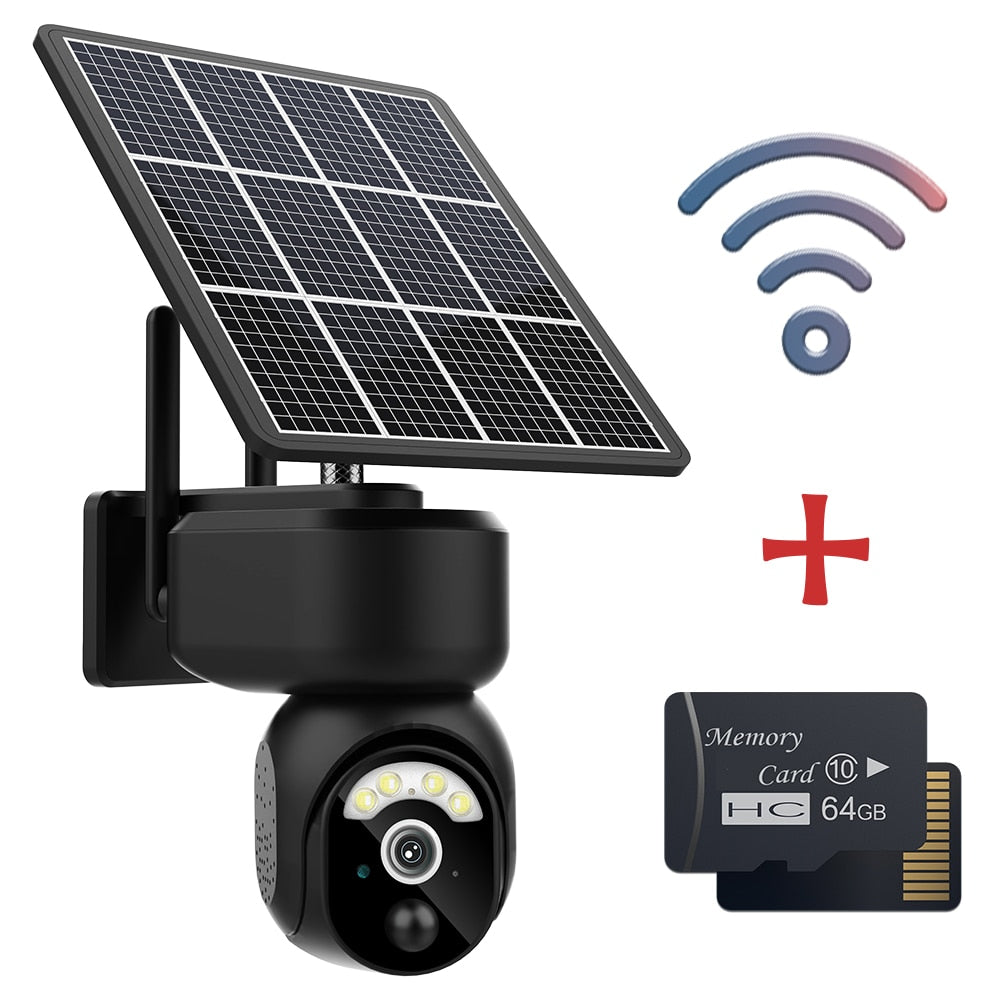 EVKVO 4MP 4G SIM Solar Camera Outdoor WIFI Surveillance Camera PIR Detection PTZ IP Camera CCTV Battery Powered Security Camera